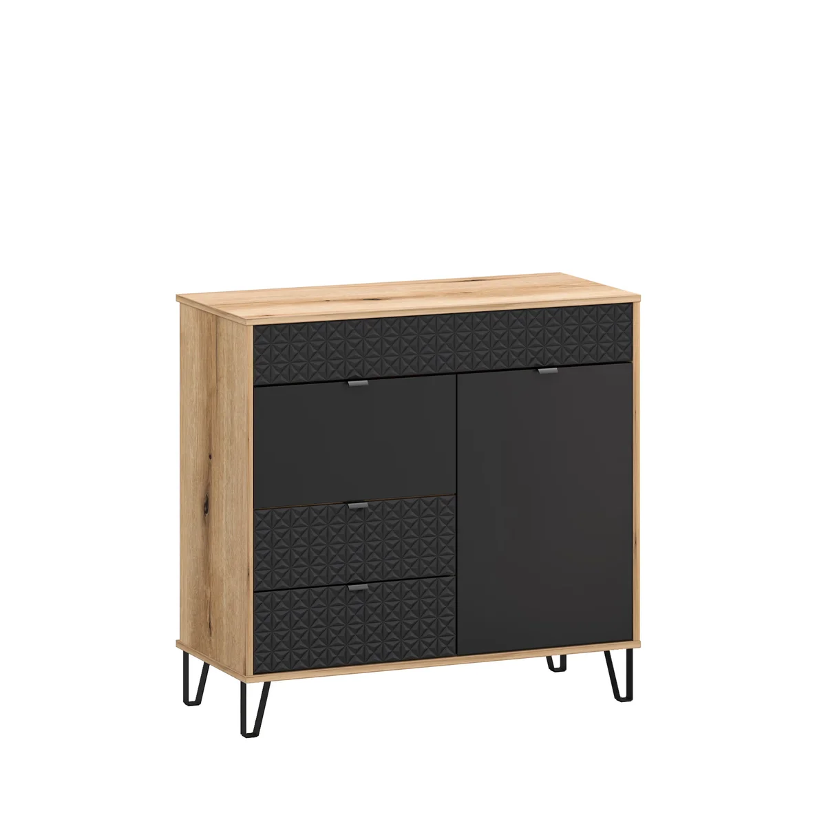 Komoda BELLANO 2d2s [E] dąb evok / czarny | Mebelbos