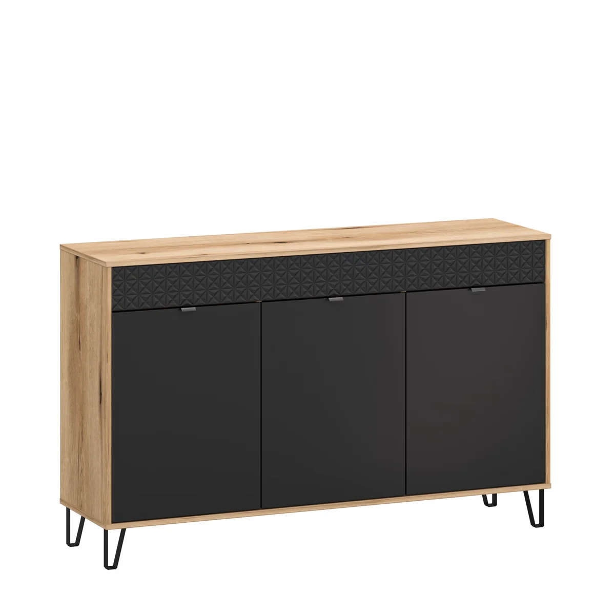 Komoda BELLANO 3d [G] dąb evok / czarny | Mebelbos
