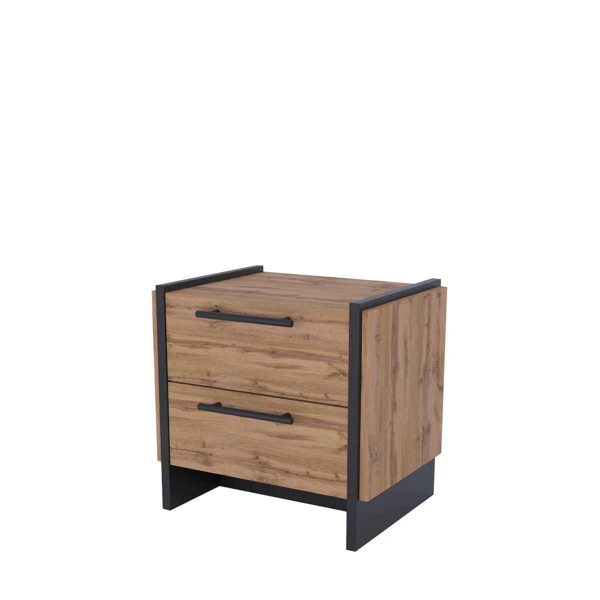 Szafka AMINO nocna 2s - 2szt dąb wotan / czarny | Mebelbos