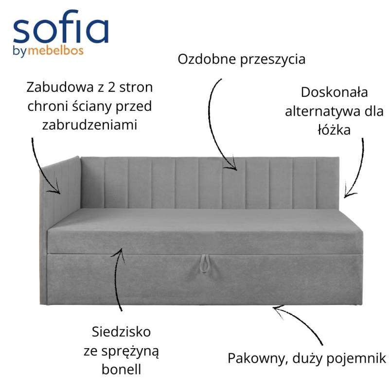 Tapczan CROPP Uttario Velvet 2972 szary | Mebelbos — zdjęcie 9 Tapczan CROPP Uttario Velvet 2972 szary | Mebelbos — zdjęcie 9