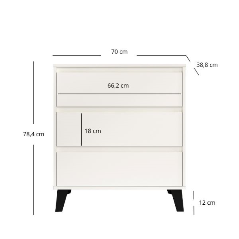 Komoda BORG 3s/70 biały | Mebelbos — zdjęcie 4