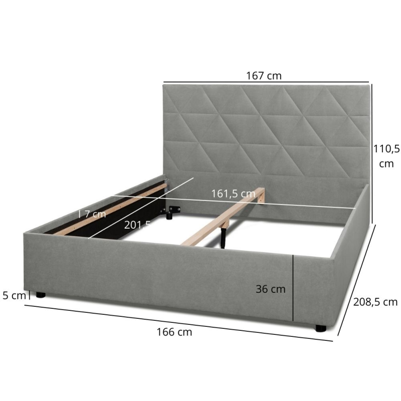 Łoże FRO CARO 160 Mono246 szary | Mebelbos — zdjęcie 4