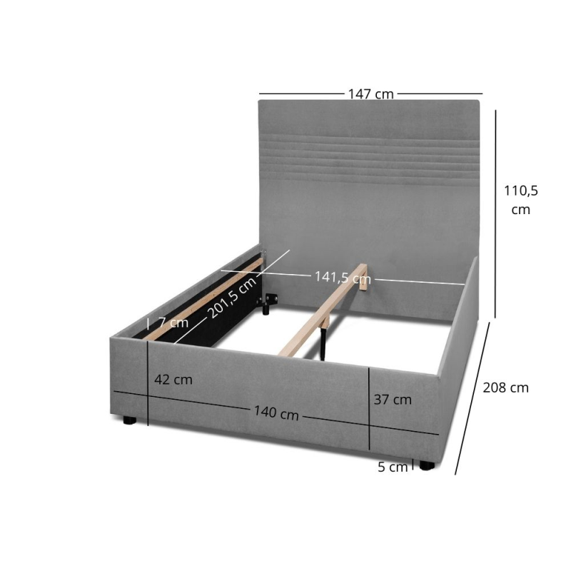 Łoże FRO LINE 140 Mono246 szary | Mebelbos — zdjęcie 10