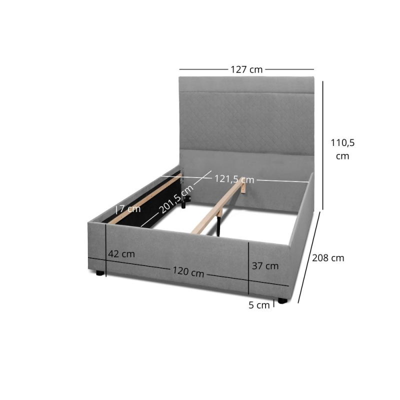 Łoże FRO PIK 120 Mono246 szary | Mebelbos — zdjęcie 10
