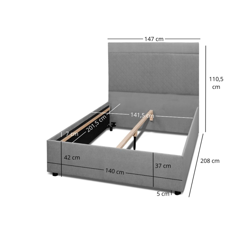 Łoże FRO PIK 140 Mono246 szary | Mebelbos — zdjęcie 10