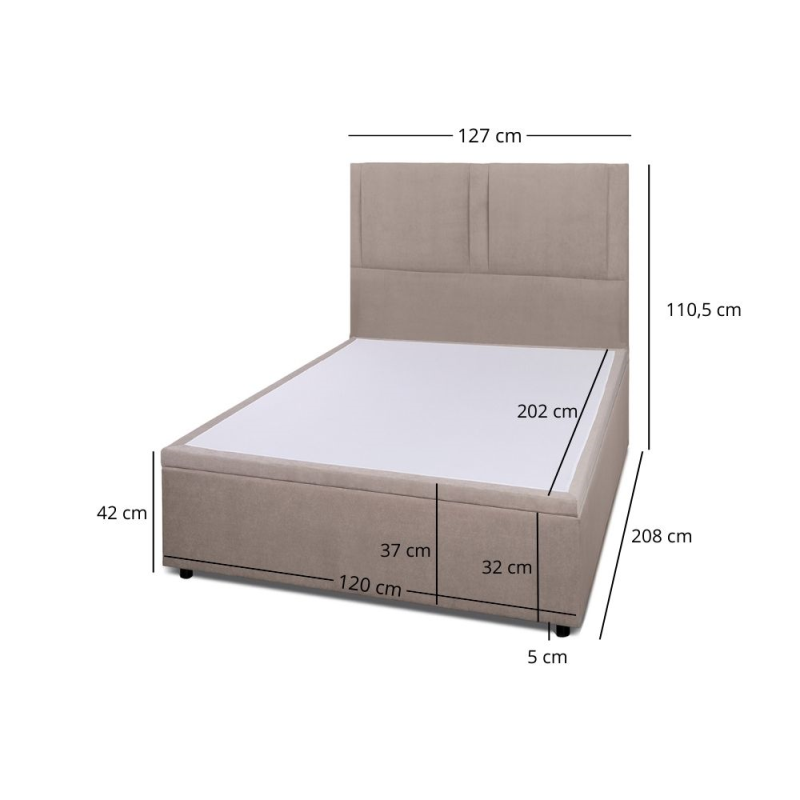 Łoże FRO SOL 120 z pojemnikiem Mono233 beż | Mebelbos — zdjęcie 7