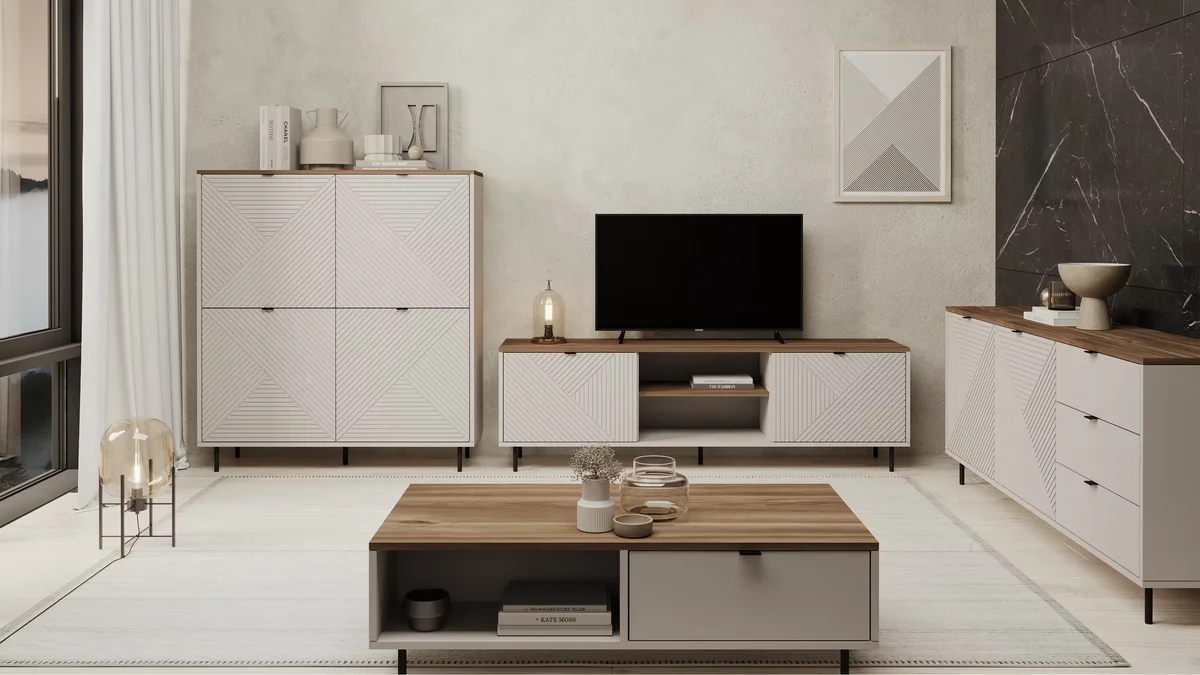 Szafka EVO RTV 2d/180 [EO3] kaszmir / dąb castello | Mebelbos — zdjęcie 5