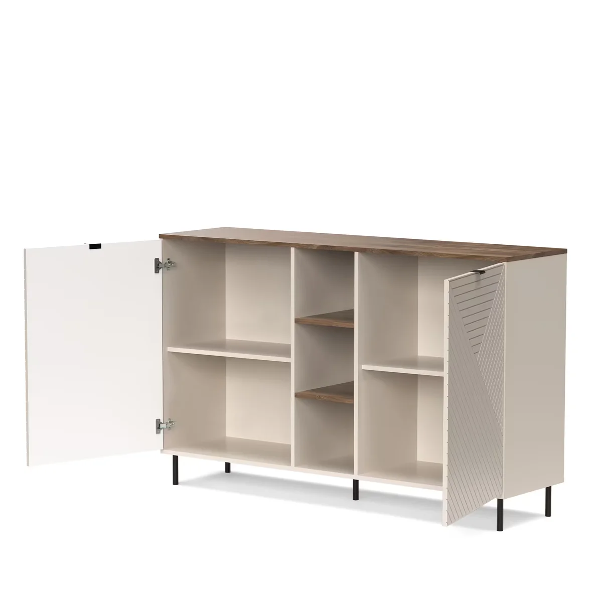 Komoda EVO z półkami 2d [EO8] kaszmir / dąb castello | Mebelbos — zdjęcie 4