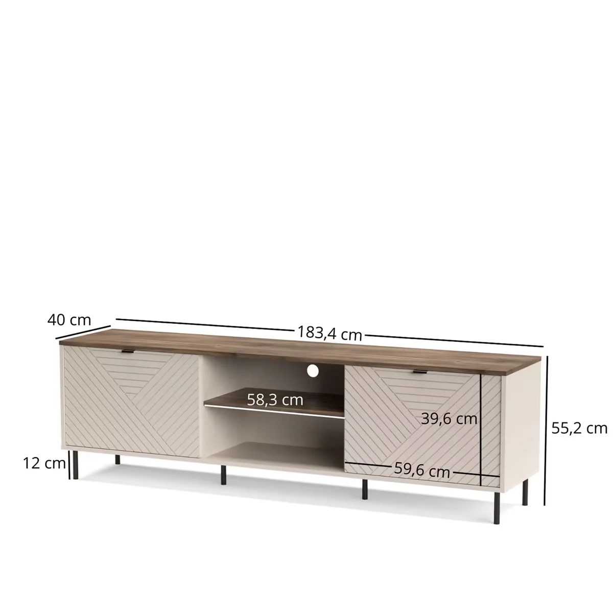 Szafka EVO RTV 2d/180 [EO3] kaszmir / dąb castello | Mebelbos — zdjęcie 2