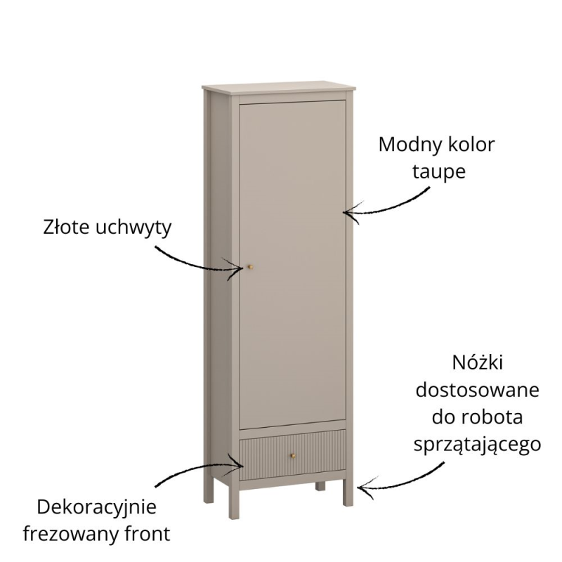 Regał KLEO 1d1s [R] taupe | Mebelbos — zdjęcie 7