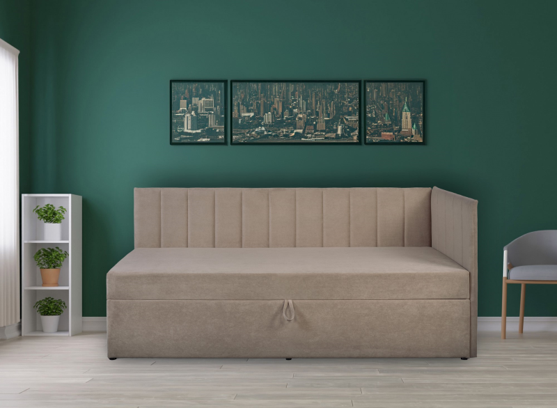 Tapczan CROPP Uttario Velvet 2976 beż | Mebelbos — zdjęcie 3