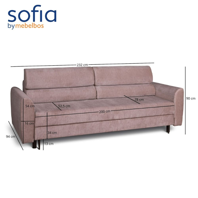 Sofa BOLONIA 3DL Vogue3 Antelope | Mebelbos — zdjęcie 3 Sofa BOLONIA 3DL Vogue3 Antelope | Mebelbos — zdjęcie 3