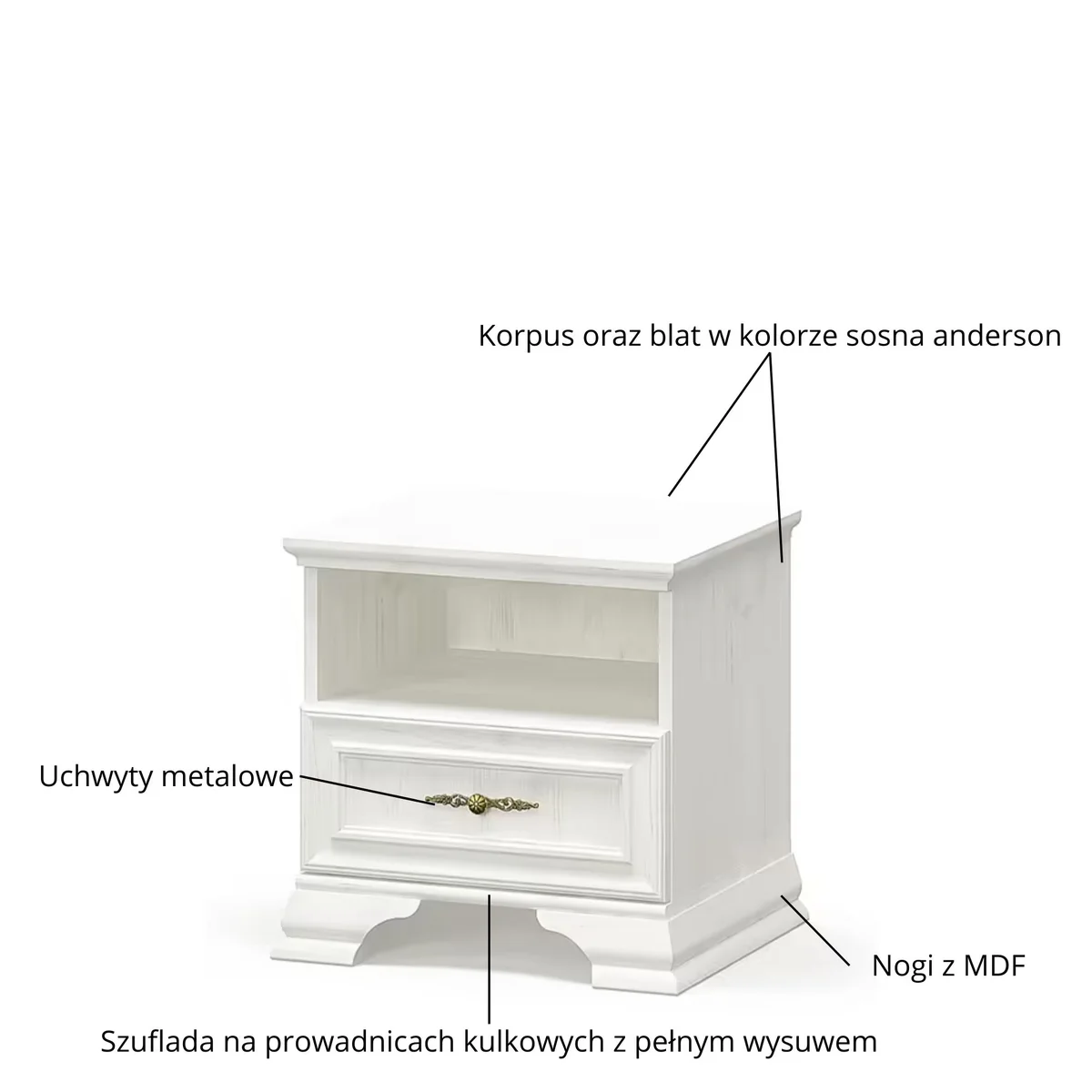 Szafka IRYS nocna 1s sosna anderson | Mebelbos — zdjęcie 6
