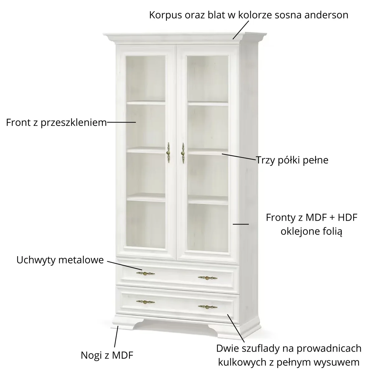 Witryna IRYS 2w2s sosna anderson | Mebelbos — zdjęcie 6