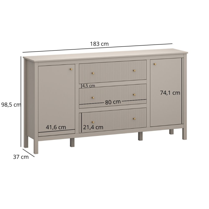 Komoda KLEO 2d3s [E] taupe | Mebelbos — zdjęcie 2