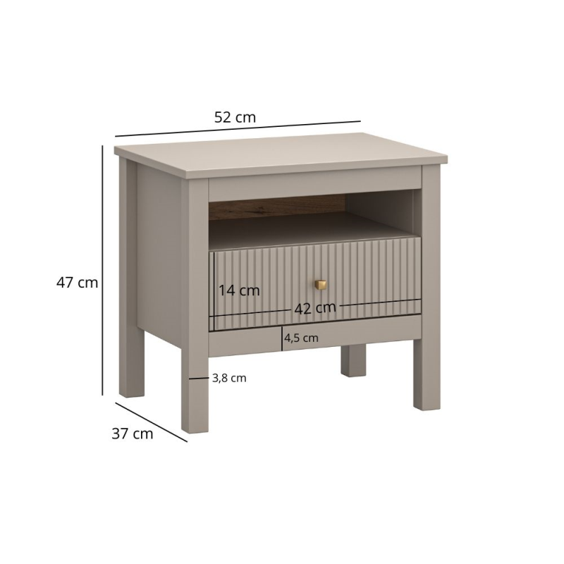Szafka KLEO nocna 1s [X] taupe | Mebelbos — zdjęcie 2