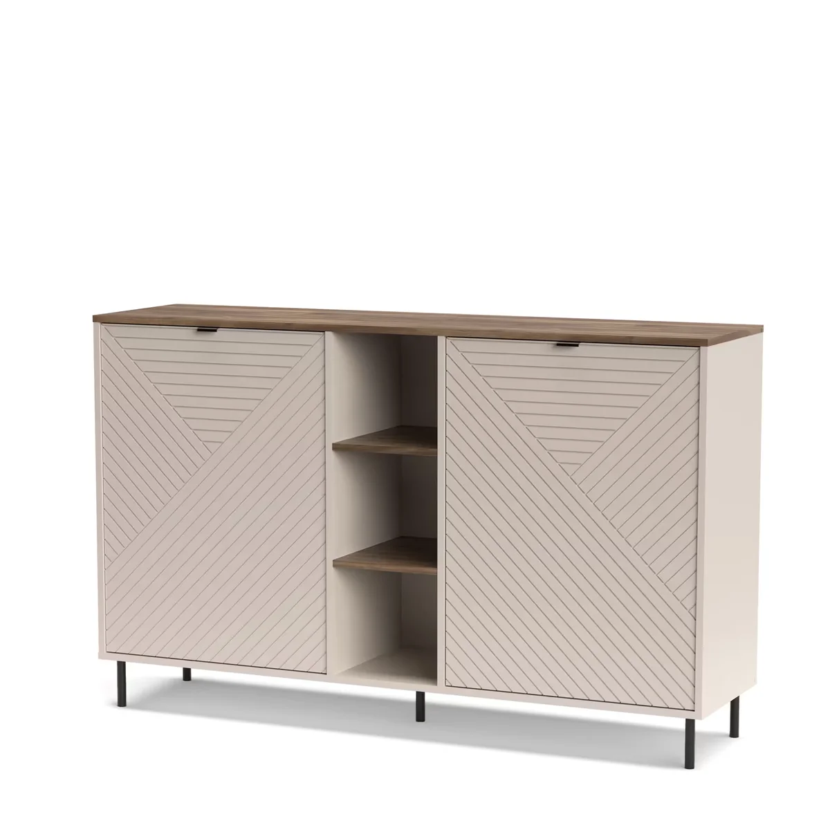 Komoda EVO z półkami 2d [EO8] kaszmir / dąb castello | Mebelbos
