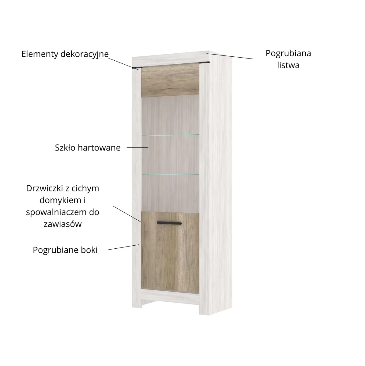 Witryna BELEN 1w sosna canyon / dąb karabela | Mebelbos — zdjęcie 6