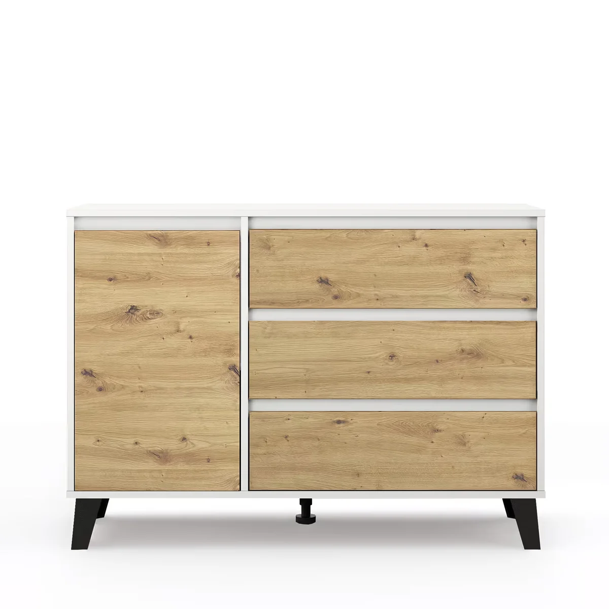Komoda BORG 1d3s biały / dąb artisan | Mebelbos