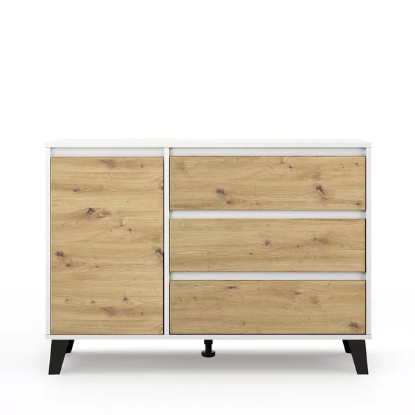 Komoda BORG 1d3s biały / dąb artisan | Mebelbos