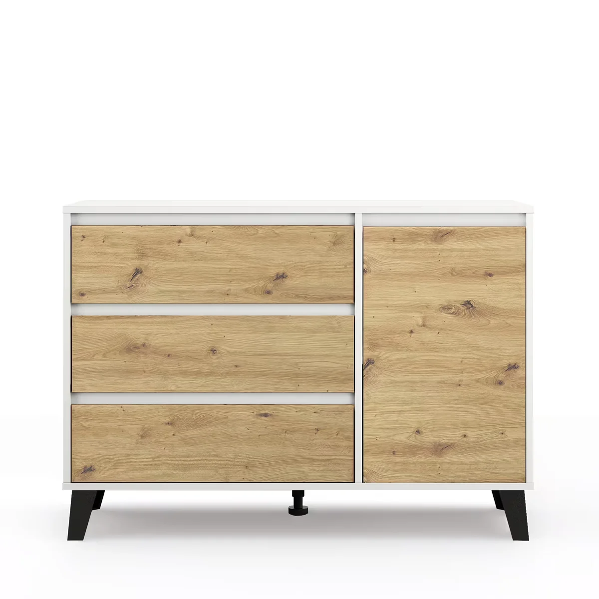 Komoda BORG 1d3s biały / dąb artisan | Mebelbos — zdjęcie 2