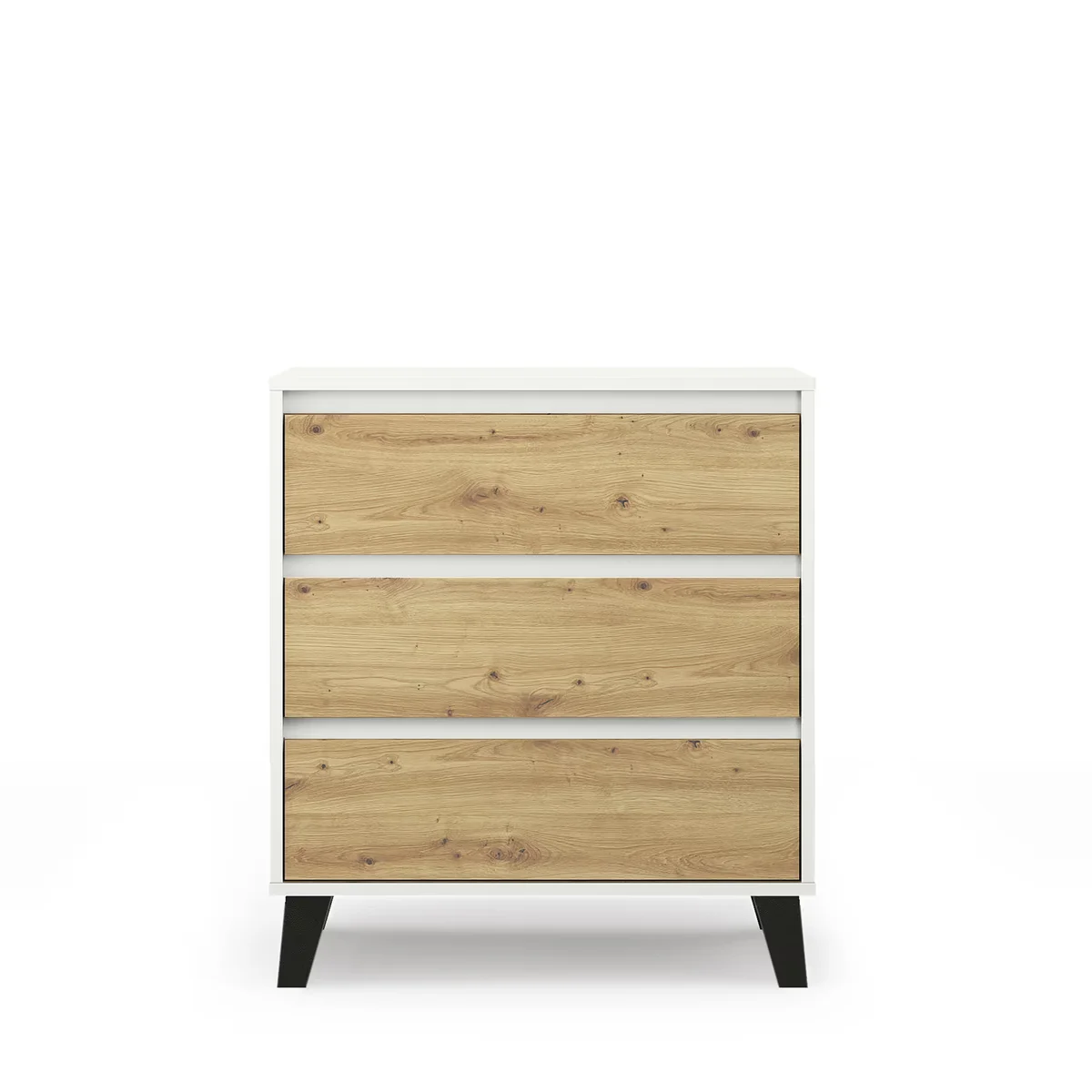 Komoda BORG 3s/70 biały / dąb artisan | Mebelbos Komoda BORG 3s/70 biały / dąb artisan | Mebelbos