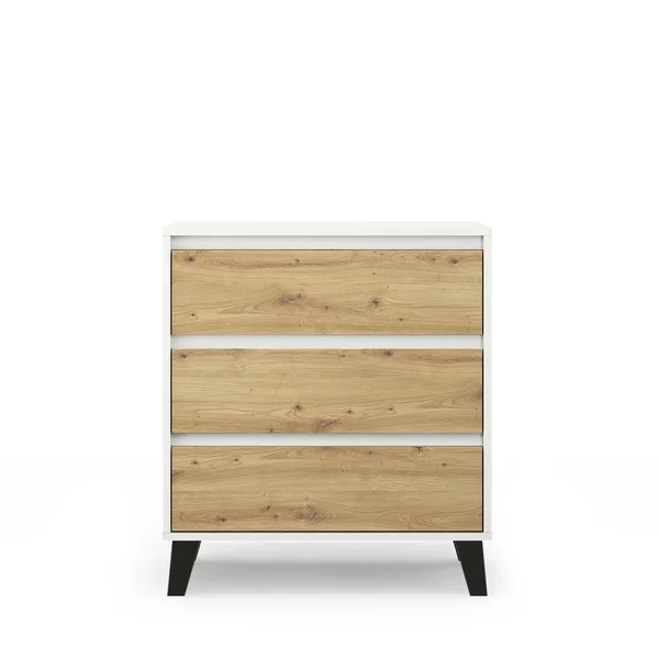Komoda BORG 3s/70 biały / dąb artisan | Mebelbos