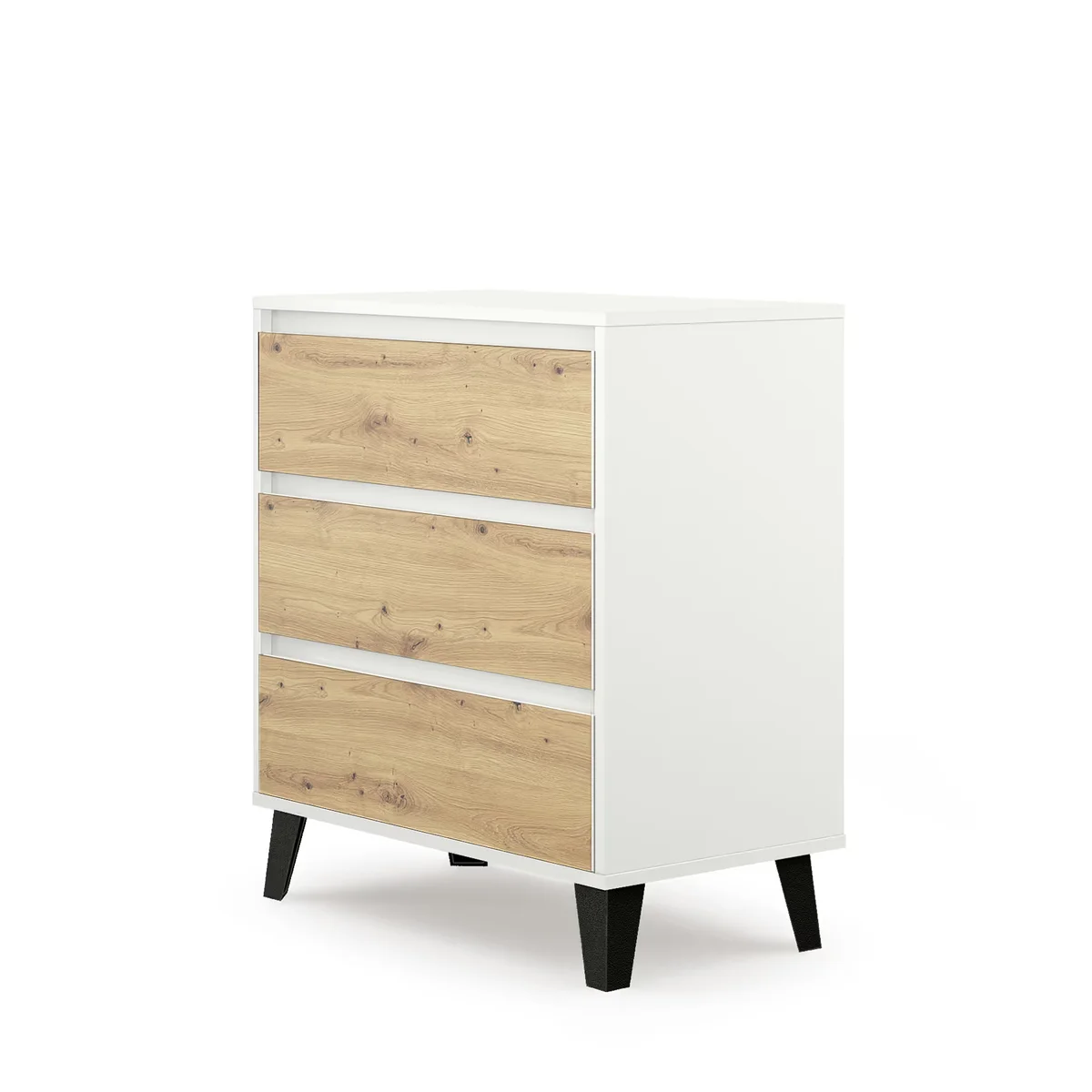 Komoda BORG 3s/70 biały / dąb artisan | Mebelbos — zdjęcie 3 Komoda BORG 3s/70 biały / dąb artisan | Mebelbos — zdjęcie 3