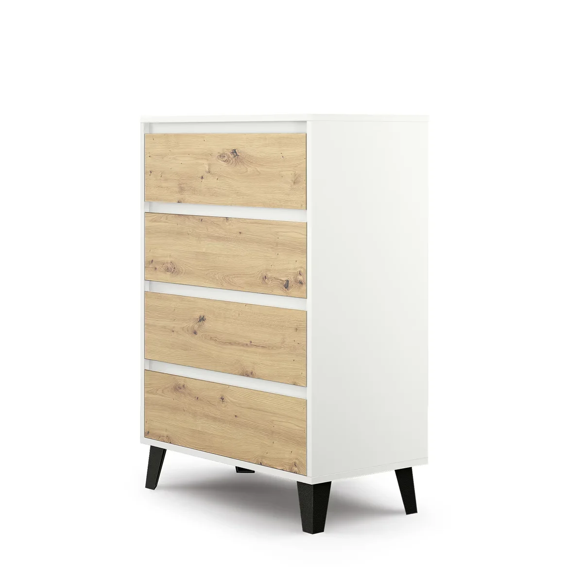 Komoda BORG 4s/70 biały / dąb artisan | Mebelbos — zdjęcie 2 Komoda BORG 4s/70 biały / dąb artisan | Mebelbos — zdjęcie 2