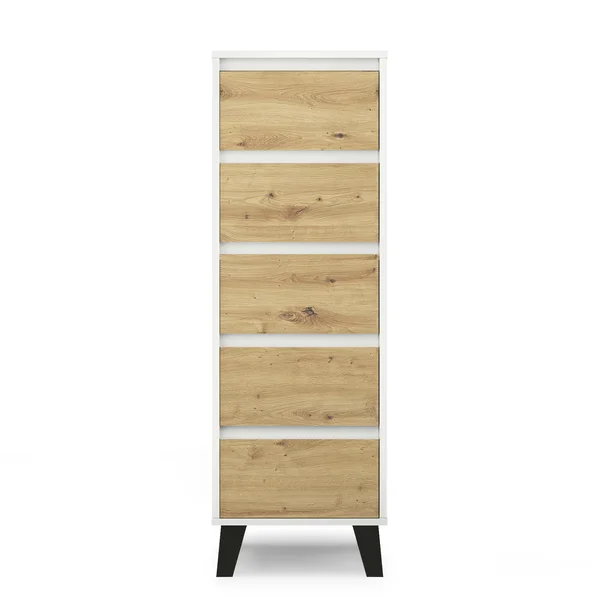 Komoda BORG 5s/40 biały / dąb artisan | Mebelbos Komoda BORG 5s/40 biały / dąb artisan | Mebelbos