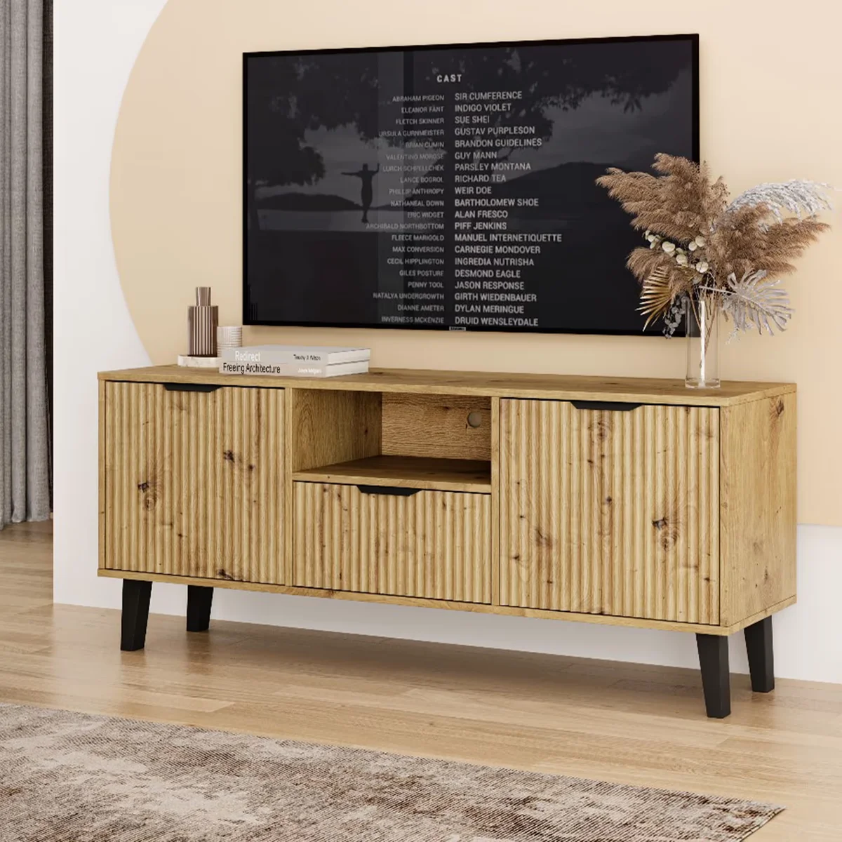 Szafka BORG DUO RTV 2d1s dąb artisan | Mebelbos — zdjęcie 3
