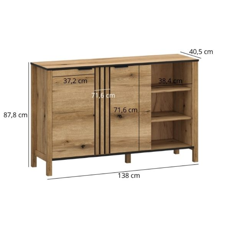 Komoda HELIX 2d/140 [E] dąb evok | Mebelbos — zdjęcie 5