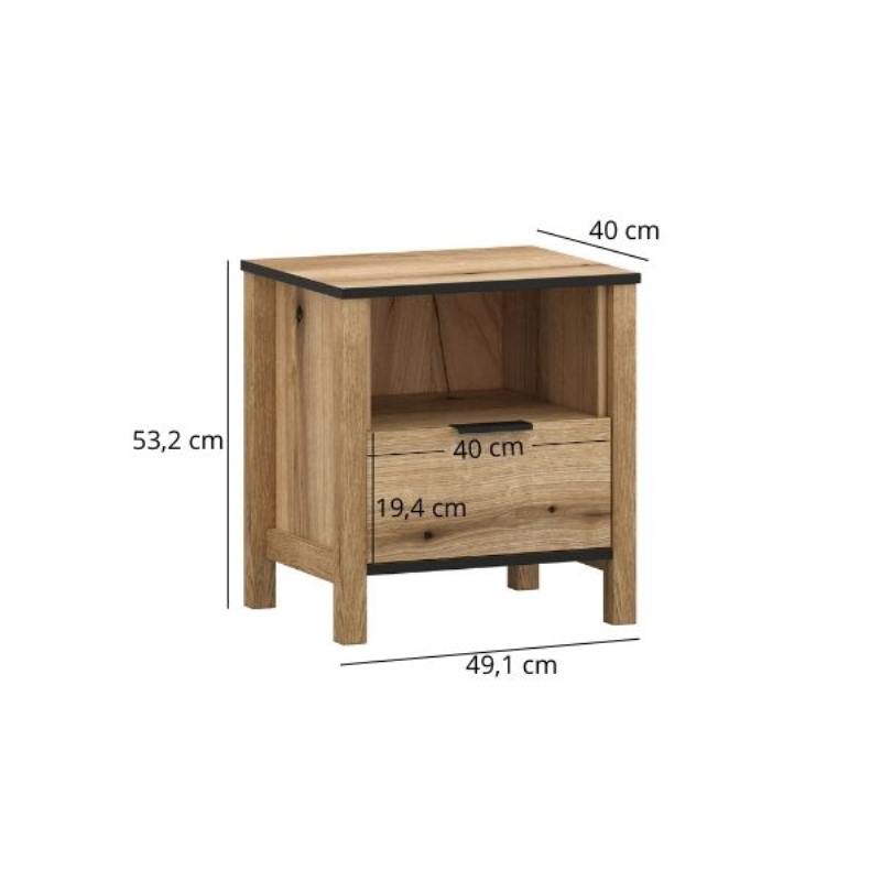 Szafka HELIX nocna 1s [X2] dąb evok | Mebelbos — zdjęcie 4