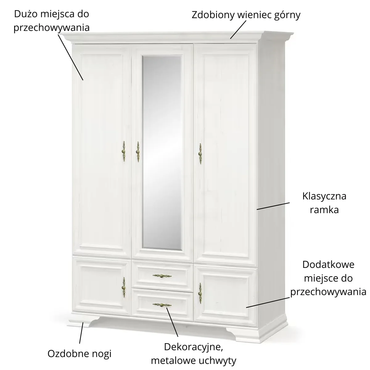 Szafa IRYS z lustrem 5d2s sosna anderson | Mebelbos — zdjęcie 8