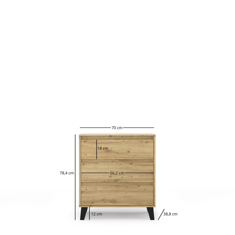 Komoda BORG 3s/70 dąb artisan [M] (v.3) | Mebelbos — zdjęcie 5