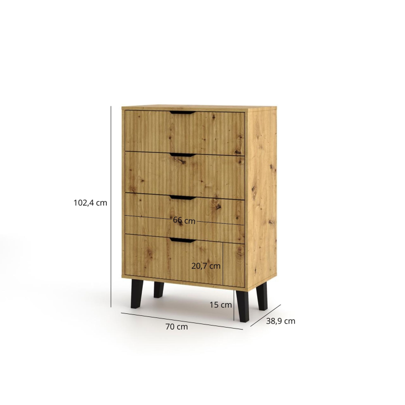 Komoda BORG DUO 4s dąb artisan | Mebelbos — zdjęcie 5