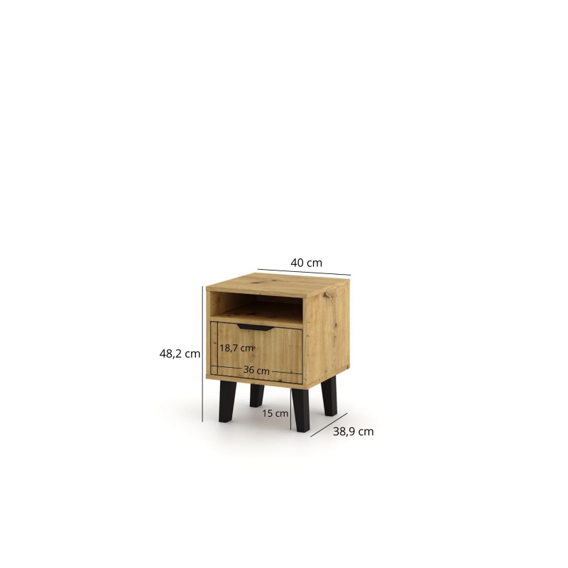 Szafka BORG DUO nocna 1s dąb artisan | Mebelbos — zdjęcie 5