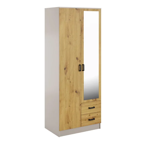 Szafa KAMI z lustrem 2d2s kaszmir / dąb artisan | Mebelbos Szafa KAMI z lustrem 2d2s kaszmir / dąb artisan | Mebelbos