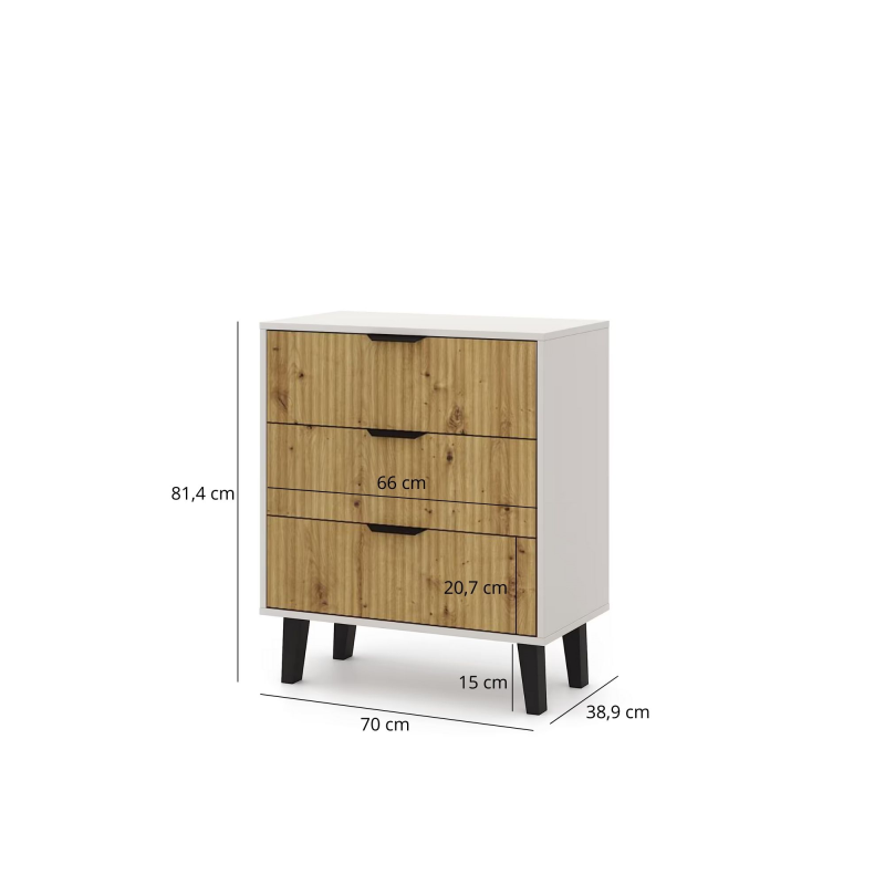 Komoda BORG DUO 3s kaszmir / dąb artisan | Mebelbos — zdjęcie 5