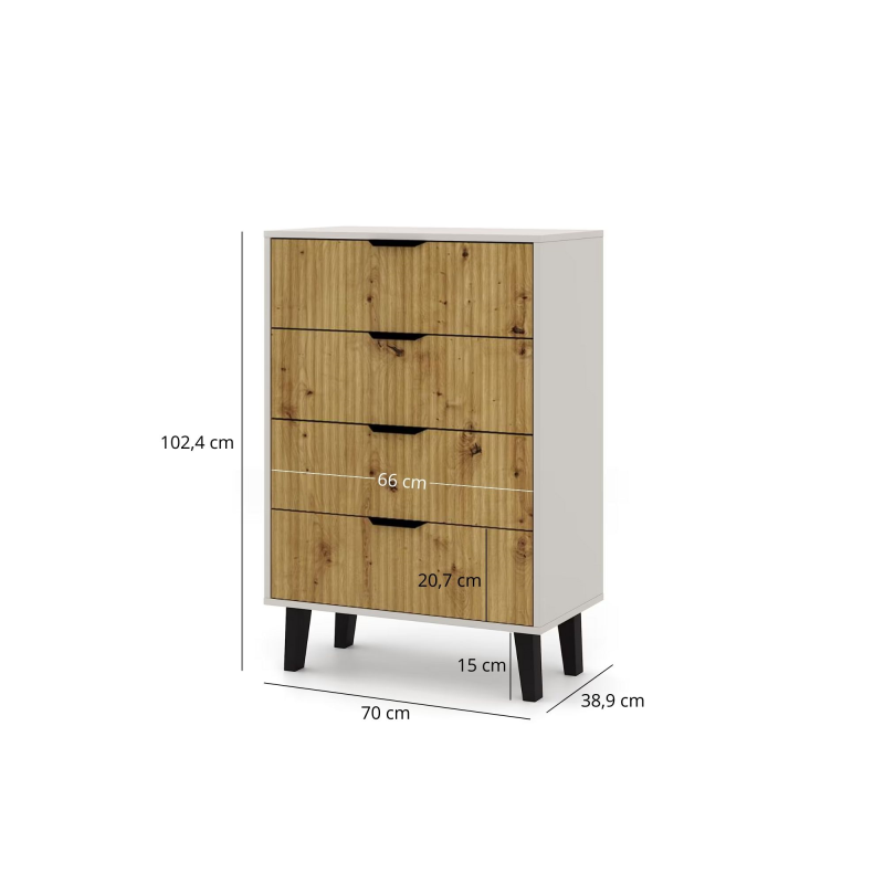 Komoda BORG DUO 4s kaszmir / dąb artisan | Mebelbos — zdjęcie 5