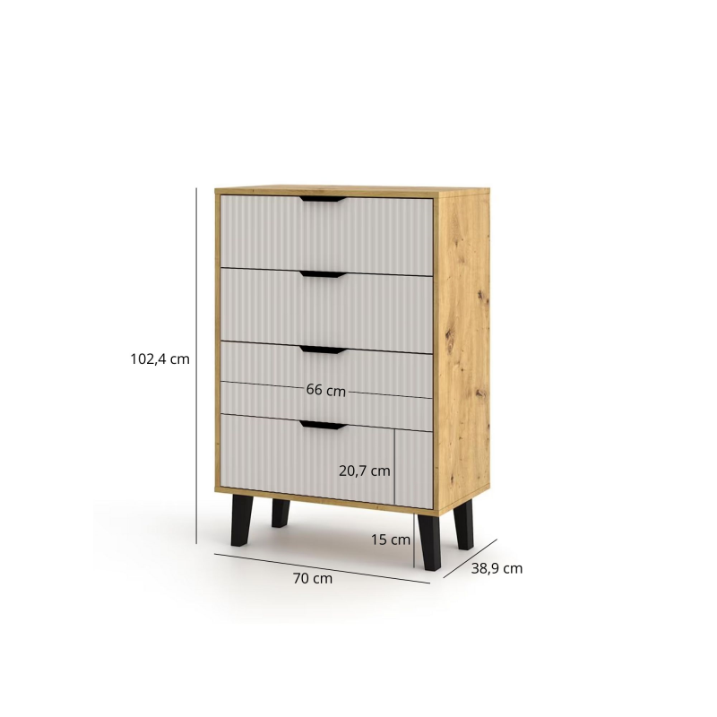 Komoda BORG DUO 4s dąb artisan / kaszmir | Mebelbos — zdjęcie 5