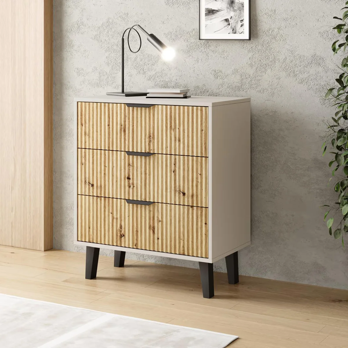 Komoda BORG DUO 3s kaszmir / dąb artisan | Mebelbos — zdjęcie 3