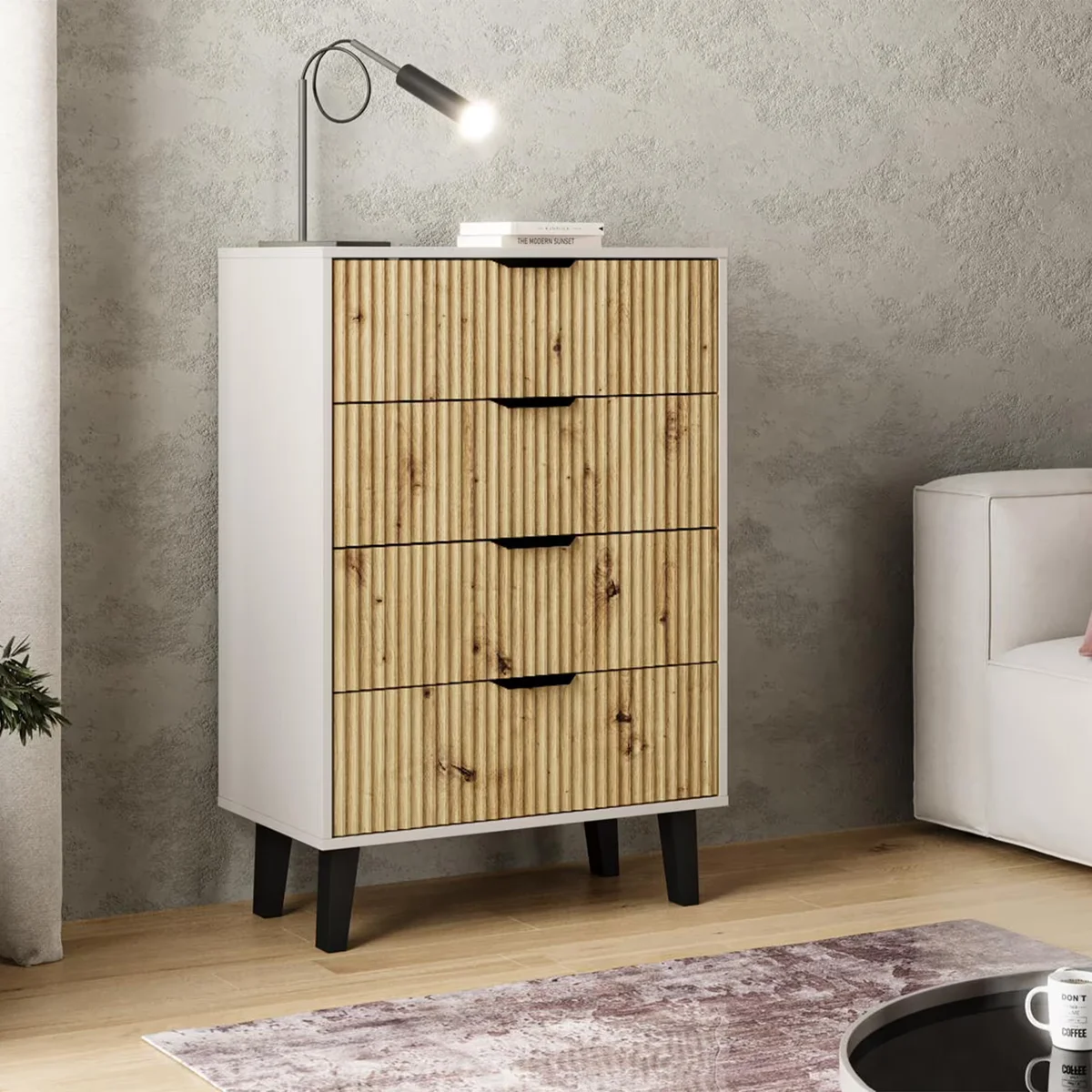 Komoda BORG DUO 4s kaszmir / dąb artisan | Mebelbos — zdjęcie 3