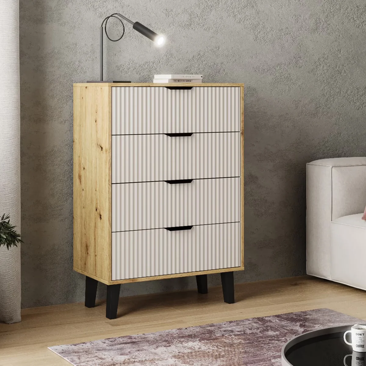 Komoda BORG DUO 4s dąb artisan / kaszmir | Mebelbos — zdjęcie 3
