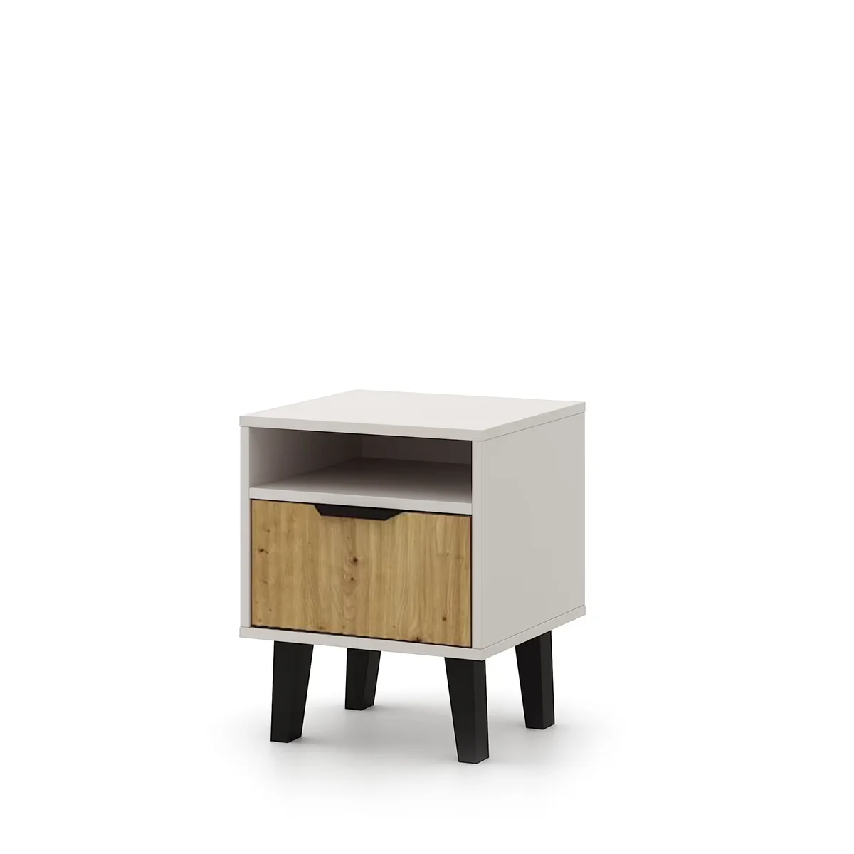 Szafka BORG DUO nocna 1s kaszmir / dąb artisan | Mebelbos — zdjęcie 4 Szafka BORG DUO nocna 1s kaszmir / dąb artisan | Mebelbos — zdjęcie 4