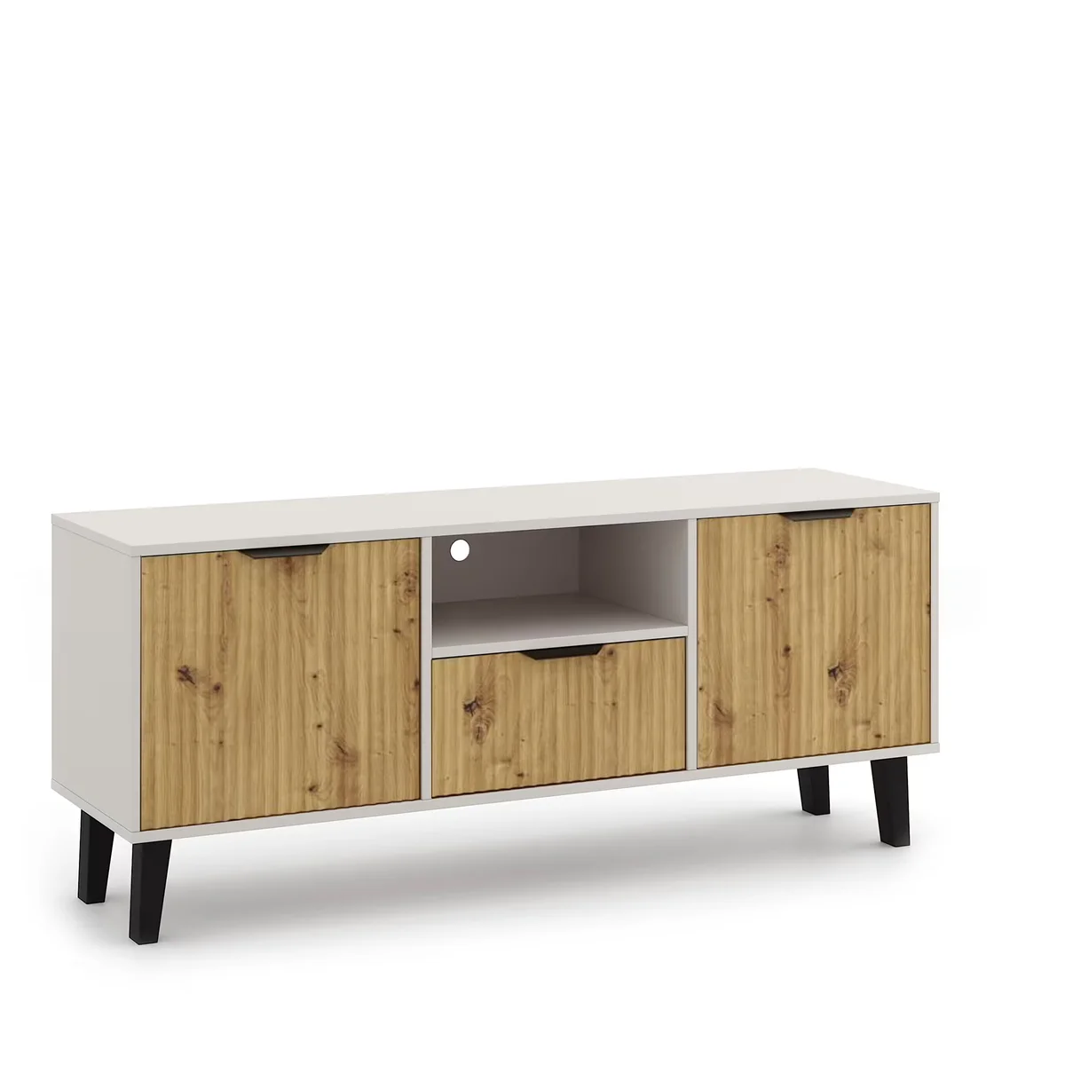 Szafka BORG DUO RTV 2d1s kaszmir / dąb artisan | Mebelbos — zdjęcie 2 Szafka BORG DUO RTV 2d1s kaszmir / dąb artisan | Mebelbos — zdjęcie 2