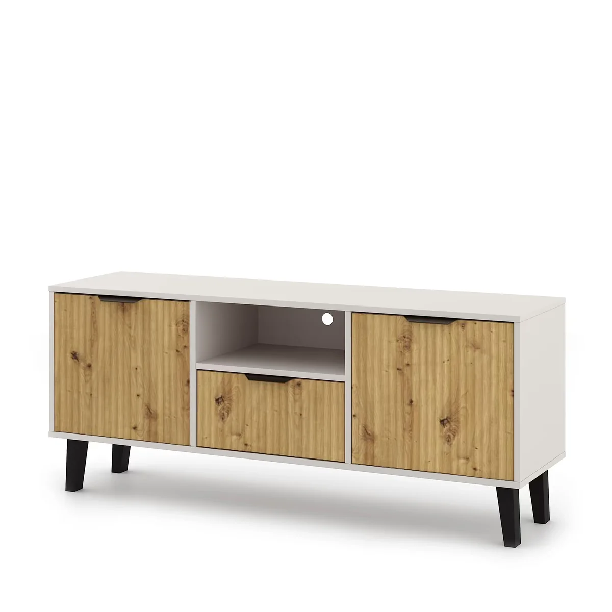 Szafka BORG DUO RTV 2d1s kaszmir / dąb artisan | Mebelbos — zdjęcie 4 Szafka BORG DUO RTV 2d1s kaszmir / dąb artisan | Mebelbos — zdjęcie 4