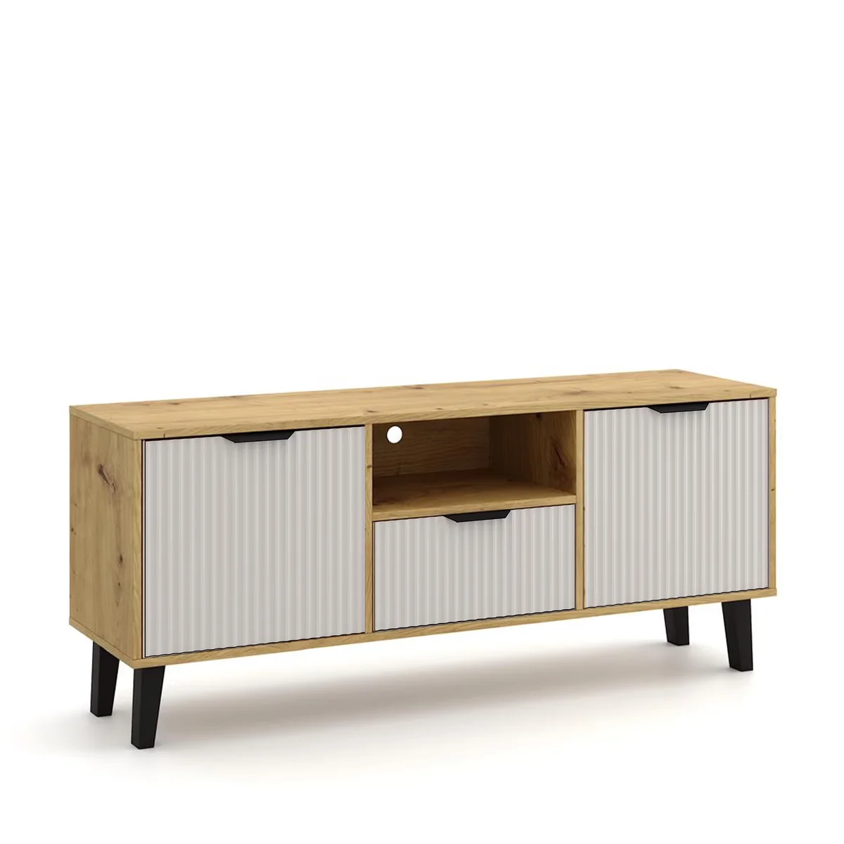 Szafka BORG DUO RTV 2d1s dąb artisan / kaszmir | Mebelbos — zdjęcie 2 Szafka BORG DUO RTV 2d1s dąb artisan / kaszmir | Mebelbos — zdjęcie 2