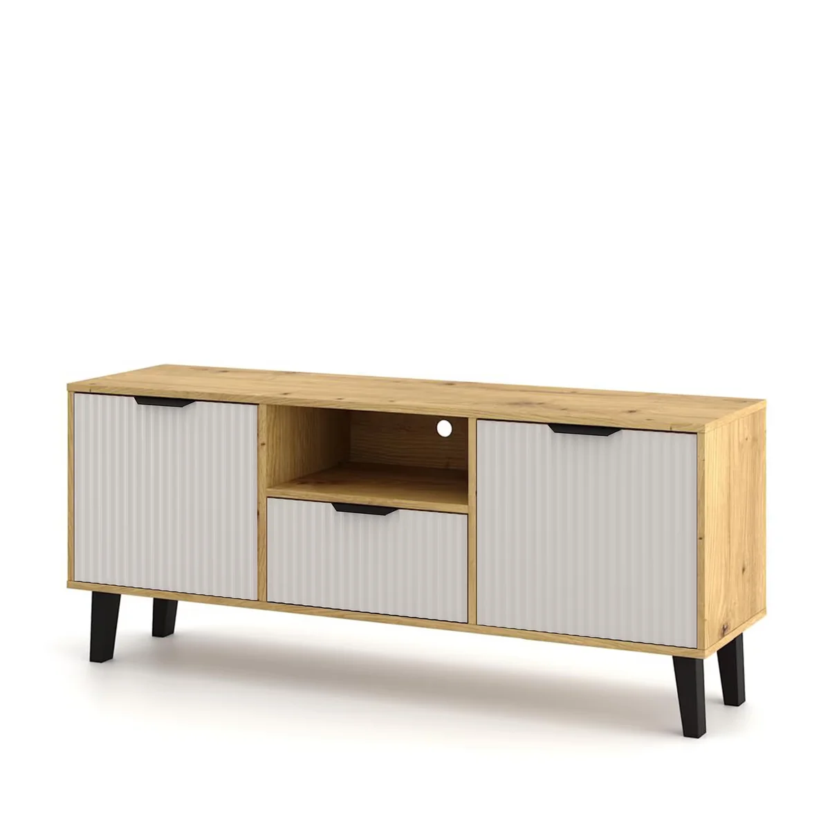 Szafka BORG DUO RTV 2d1s dąb artisan / kaszmir | Mebelbos — zdjęcie 4 Szafka BORG DUO RTV 2d1s dąb artisan / kaszmir | Mebelbos — zdjęcie 4