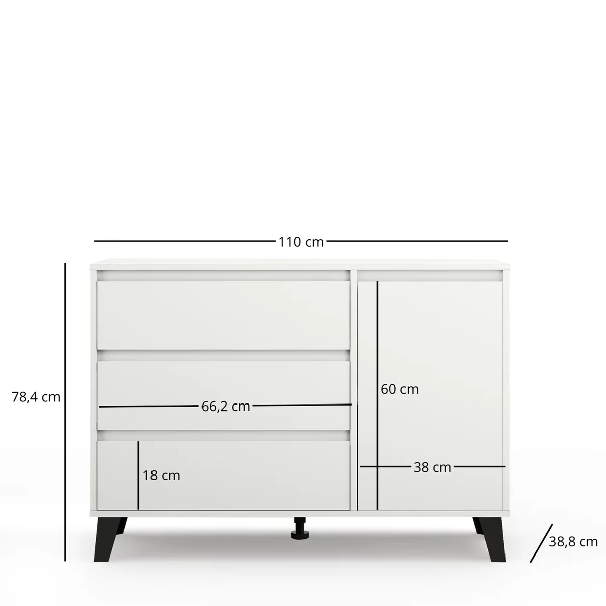 Komoda BORG 1d3s biały [N] (v.3) | Mebelbos — zdjęcie 5